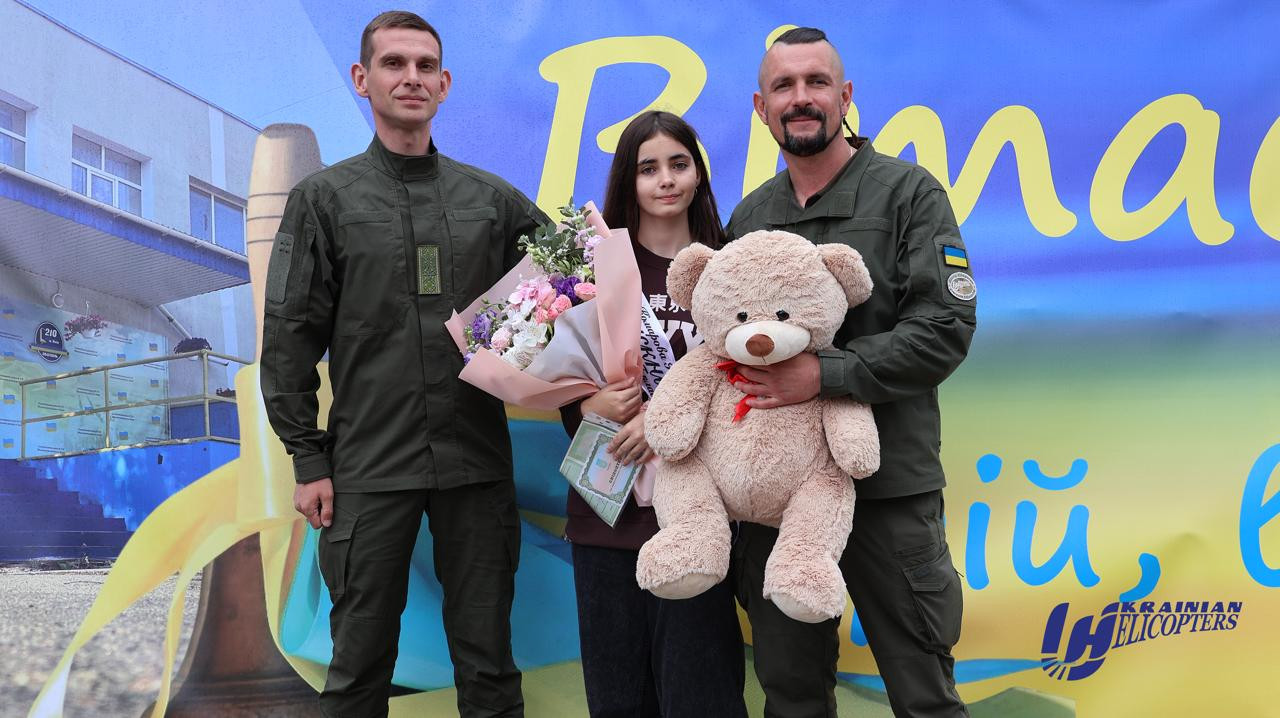 Kira's graduation — Ukrainian Helicopters are nearby at the most important moments. She is under the financial guardianship of the aviation company
